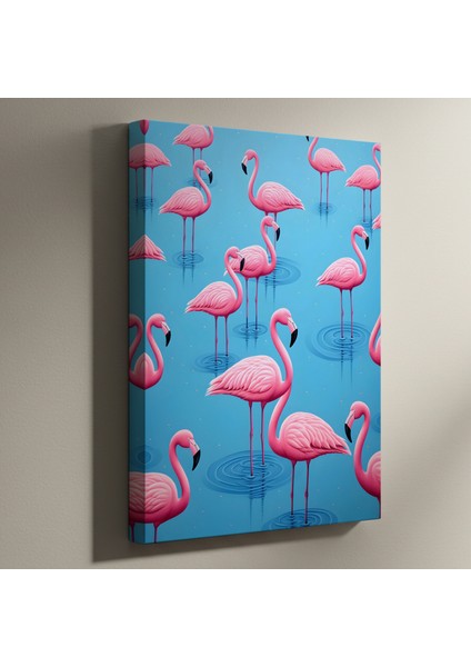 Pembe Flamingolar Soyut Sanat Tablosu