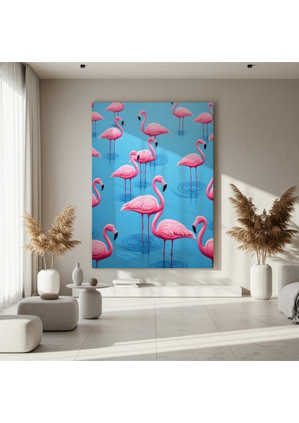 Pembe Flamingolar Soyut Sanat Tablosu fırsatları