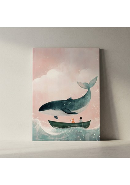 Balina ve Küçük Tekne İllüstrasyon Tablosu fiyatları
