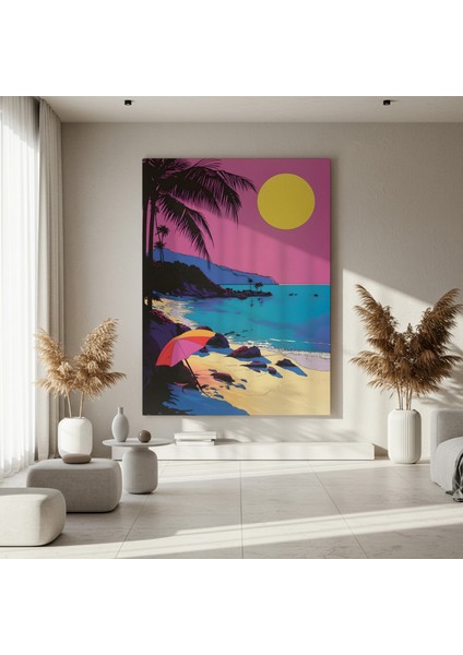 Tropikal Sahil Pop Art Tablosu fırsatları