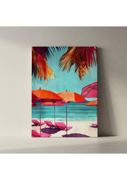 Tropikal Plaj Manzarası Modern Sanat Tablosu fiyatları