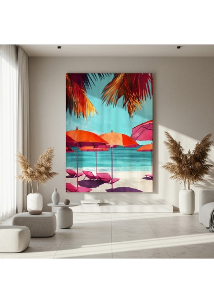 Tropikal Plaj Manzarası Modern Sanat Tablosu fırsatları