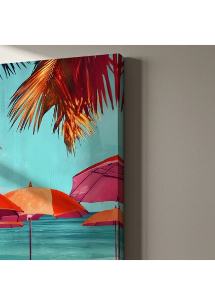 Tropikal Plaj Manzarası Modern Sanat Tablosu indirimleri