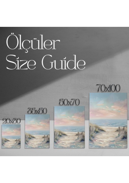 Pastel Tonlarda Sahil Manzarası Yağlıboya Tablosu modelleri