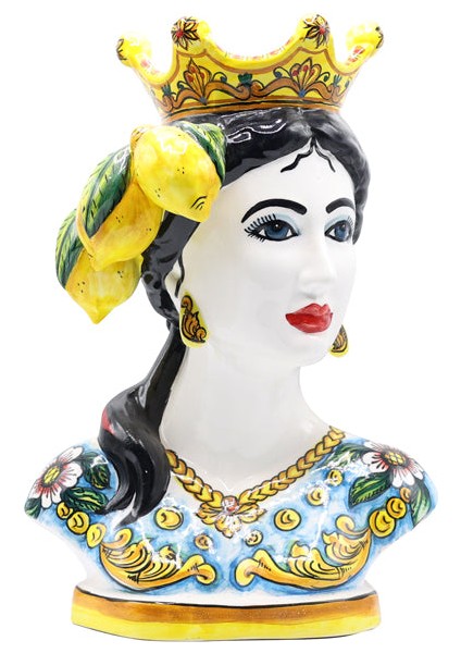 Moor Dekoratif Desenli Büst Heykel