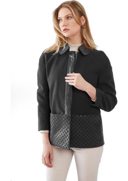 Rosalie Siyah Kadın Deri Kaban