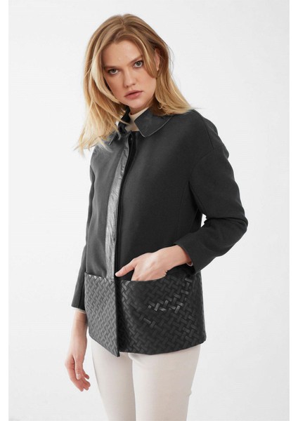 Rosalie Siyah Kadın Deri Kaban fırsatları