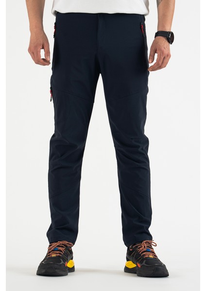Erkek Lacivert Nefes Alan Likralı 4 Cepli Outdoor Pantolon