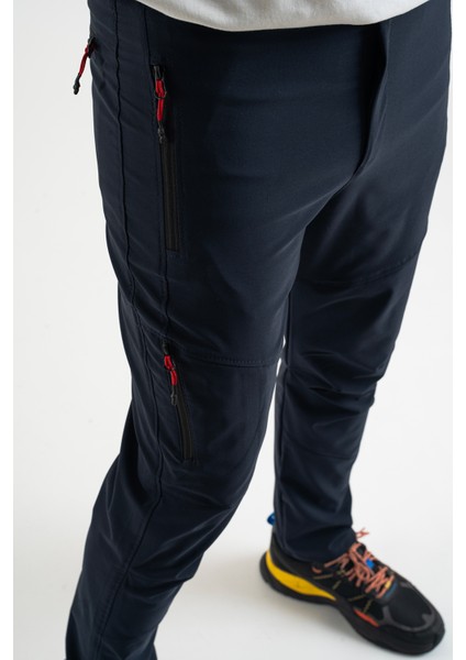 Erkek Lacivert Nefes Alan Likralı 4 Cepli Outdoor Pantolon