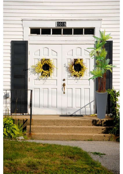 Dev Boy Areka Palmiye Ağacı 5 Gövde 45 Yaprak 240 cm Ev ve Ofis Için Yapay Ağaç Kumsal Vazoda fırsatları