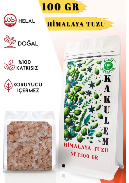 Sertifikalı 100 gr Iri Tane Granül Himalaya Tuzu
