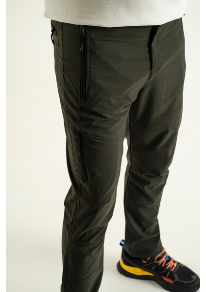 Erkek Haki Nefes Alan Likralı 4 Cepli Outdoor Pantolon