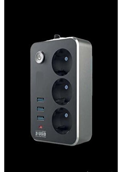 Akım Korumalı 2mt 3'lü Priz Uzatma Kablosu USB ve Type-C Girişli indirimleri