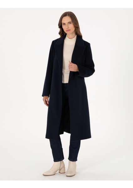 Kadın Lacivert Kaşe Kaban 50308920-VR033