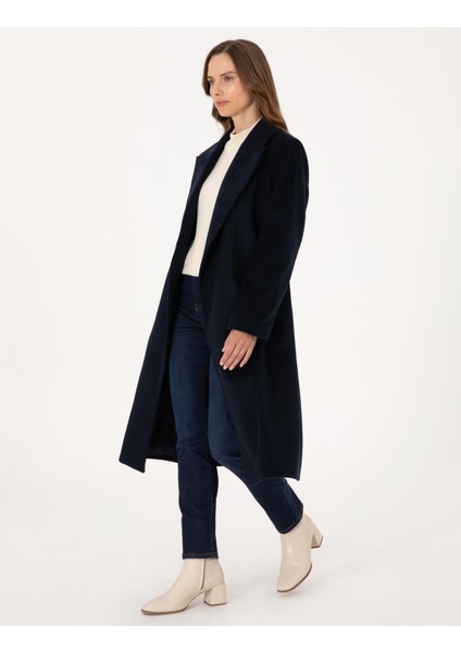 Kadın Lacivert Kaşe Kaban 50308920-VR033 fırsatları