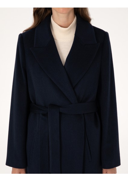 Kadın Lacivert Kaşe Kaban 50308920-VR033