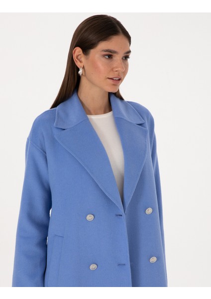 Kadın Mavi Kaşe Kaban 50308929-VR036 fiyatları