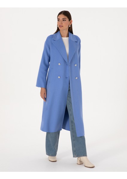 Kadın Mavi Kaşe Kaban 50308929-VR036 modelleri