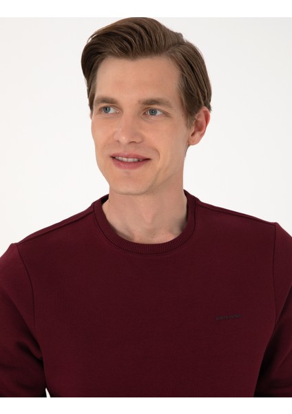 Erkek Bordo 3 Iplik Regular Fit Içi Polarlı Bisiklet Yaka Basic Sweatshirt 50315021-VR014 fiyatları
