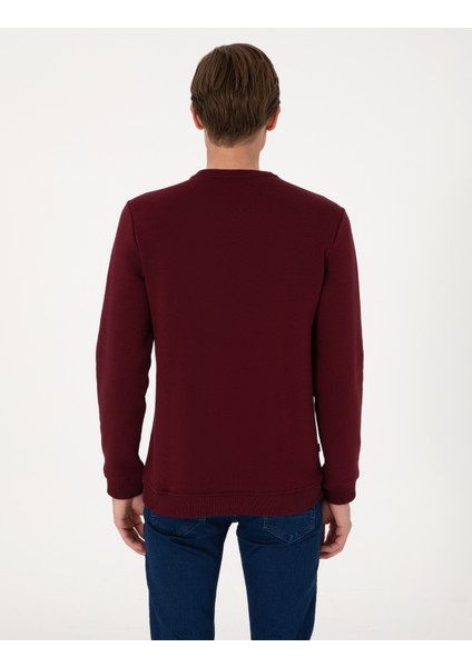 Erkek Bordo 3 Iplik Regular Fit Içi Polarlı Bisiklet Yaka Basic Sweatshirt 50315021-VR014 indirimleri