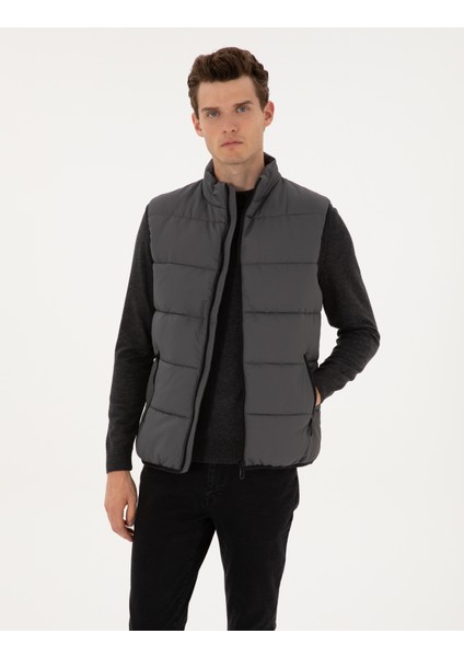 Erkek Gri Dolgulu Şişme Yelek 50313937-VR024