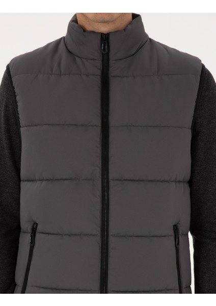 Erkek Gri Dolgulu Şişme Yelek 50313937-VR024