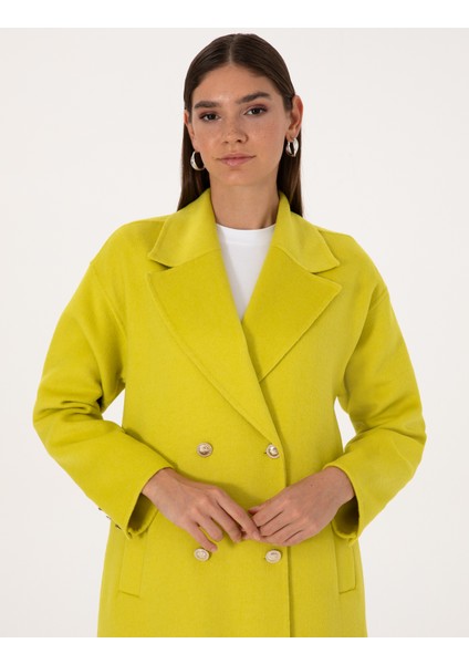 Kadın Fıstık Yeşili Kaşe Kaban 50308929-VR087 fiyatları