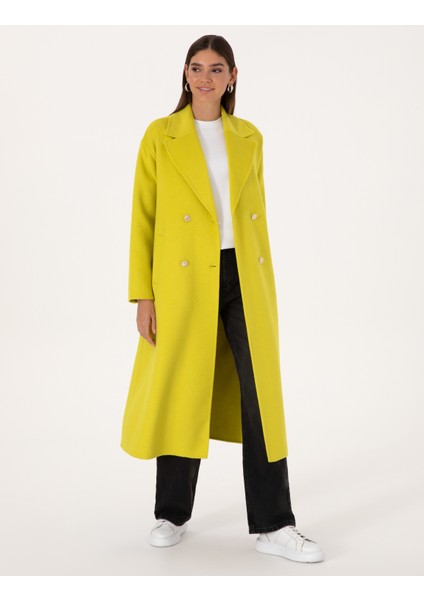 Kadın Fıstık Yeşili Kaşe Kaban 50308929-VR087 modelleri