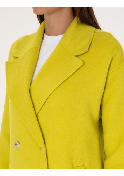 Kadın Fıstık Yeşili Kaşe Kaban 50308929-VR087