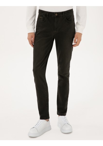 Erkek Haki Slim Fit Jean Pantolon 50315283-VR027 fiyatları