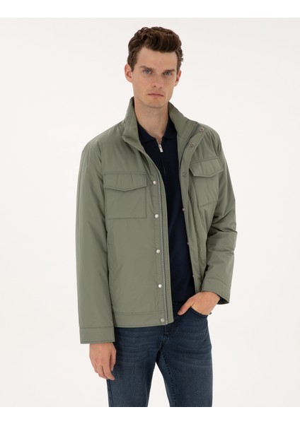 Erkek Yeşil Dik Yaka Mont 50310174-VR255