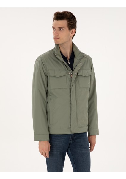 Erkek Yeşil Dik Yaka Mont 50310174-VR255 modelleri