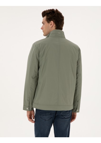 Erkek Yeşil Dik Yaka Mont 50310174-VR255 indirimleri