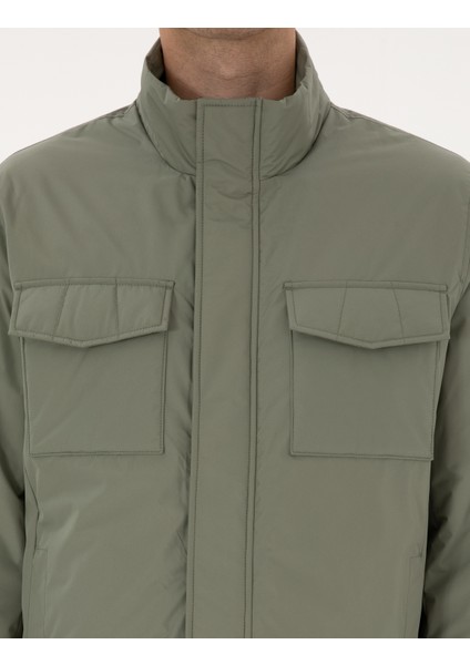 Erkek Yeşil Dik Yaka Mont 50310174-VR255