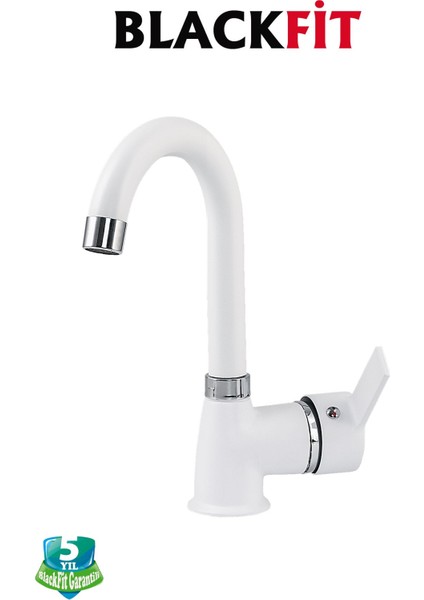 Beyaz Delta Lavabo Bataryası Banyo Bataryası Çift Su Girişli Lavabo Musluğu Çeşme 5 Yıl Garantili