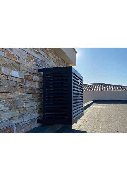 Klima Motoru Gizleme Kafesi 9000-12000 Btu 86X44X65 cm (H) Ral 9005 Siyah Panjur Xs Modeli