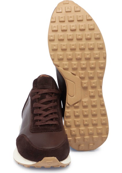 Kahve Hakiki Deri Erkek Sneaker - E24S1AY57022-W20 fırsatları