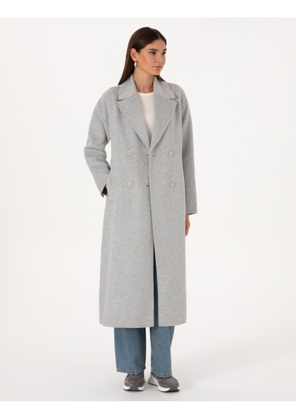 Kadın Açık Gri Melanj Kaşe Kaban 50308929-VR091 modelleri