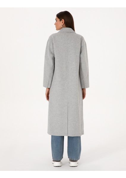 Kadın Açık Gri Melanj Kaşe Kaban 50308929-VR091 fırsatları