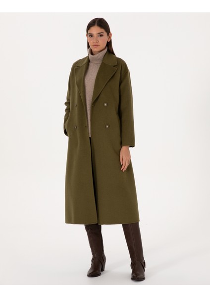 Kadın Haki Kaşe Kaban 50308929-VR027