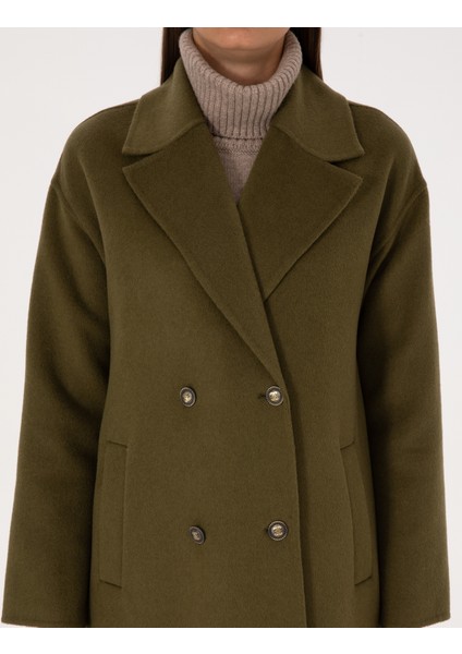 Kadın Haki Kaşe Kaban 50308929-VR027