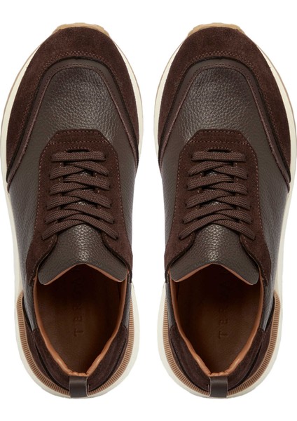 Kahve Hakiki Deri Erkek Sneaker - E24S1AY56959-W20 indirimleri