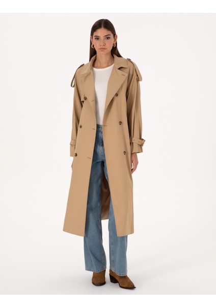 Kadın Bej Trençkot 50309015-VR011