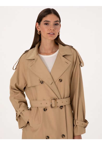 Kadın Bej Trençkot 50309015-VR011 fiyatları