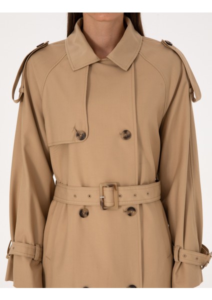 Kadın Bej Trençkot 50309015-VR011