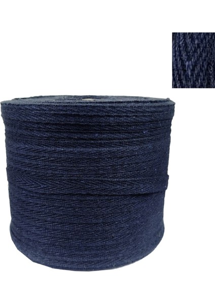 Pamuklu Balıksırtı Ekstrafor Şerit Lacivert Renk 1 cm En 200 M Dar Dokuma Kumaş Mont Kaban Kenarı Hobi Dikiş Malzemesi
