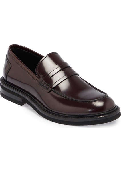 Bordo Hakiki Deri Erkek Casual Ayakkabı - E24S1AY56972-A36