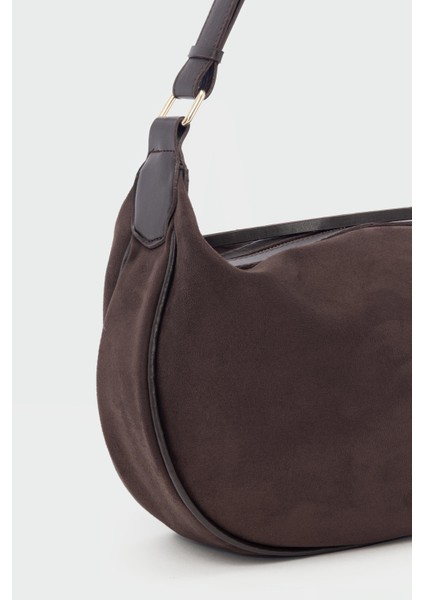 Poppin Süet Omuz Çantası Kahve fırsatları