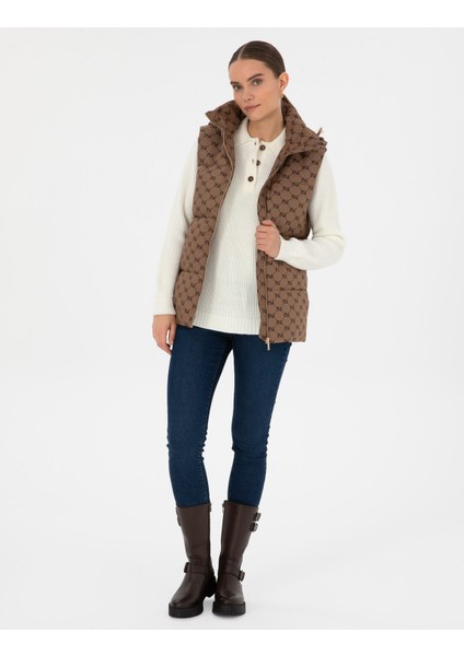 Kadın Bej Regular Fit Yelek 50313957-VR011 fırsatları