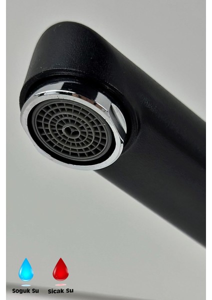 Siyah Mutfak Eviye Bataryası Çift Su Girişli Pirinç Döner Borulu Musluk 5 Yıl Garantili fırsatları